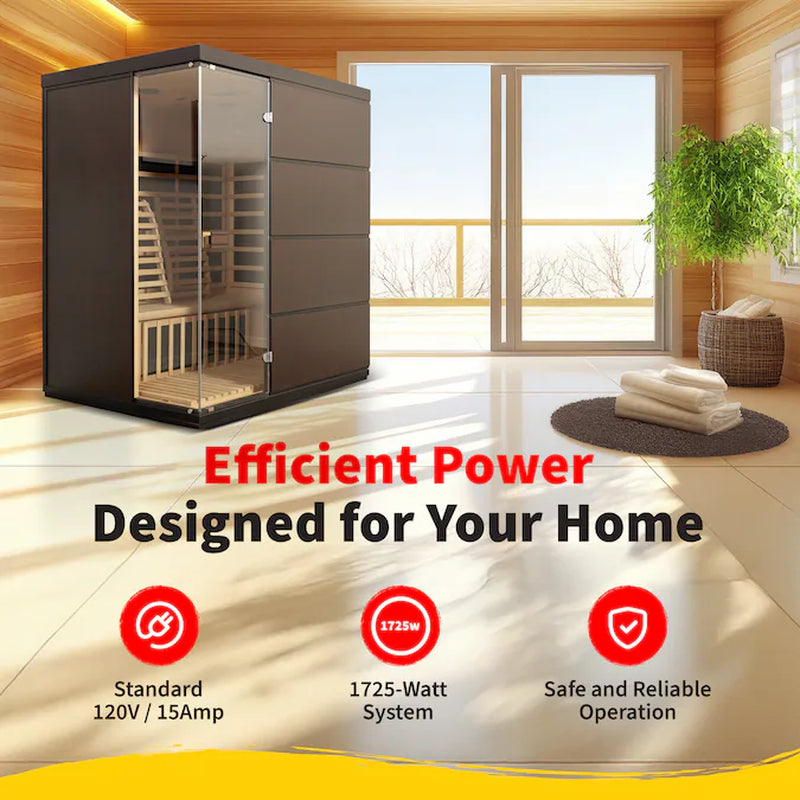 HEAT WAVE 75-In H X 59-In W X 41.3-In D Hemlock Wood Infrared Sauna