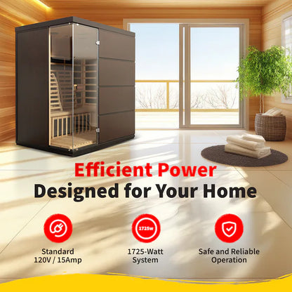 HEAT WAVE 75-In H X 59-In W X 41.3-In D Hemlock Wood Infrared Sauna