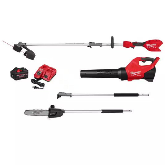M18 FUEL 18V 16 In. Brushless Cordless QUIK-LOK String Trimmer/Blower Combo Kit W/ Pole Saw & 3Ft. Extension Attachments