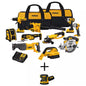 20V Max Cordless Combo Kit (10-Tool) and 5 In. Random Orbital Sander with (2) 20-Volt 2.0Ah Batteries, Charger & Bag