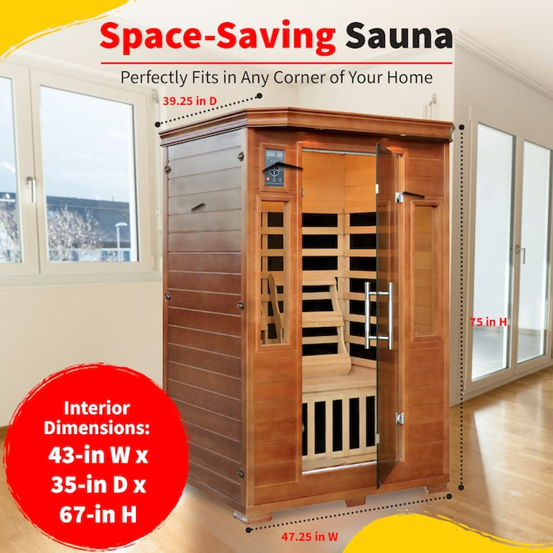 HEAT WAVE 75-In H X 39.25-In W X 47.25-In D Hemlock Wood Infrared Sauna