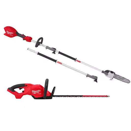 M18 FUEL 18V 10 In. Brushless Cordless Battery Powered QUIK-LOK Pole Saw W/ M18 FUEL 24 In. Hedge Trimmer
