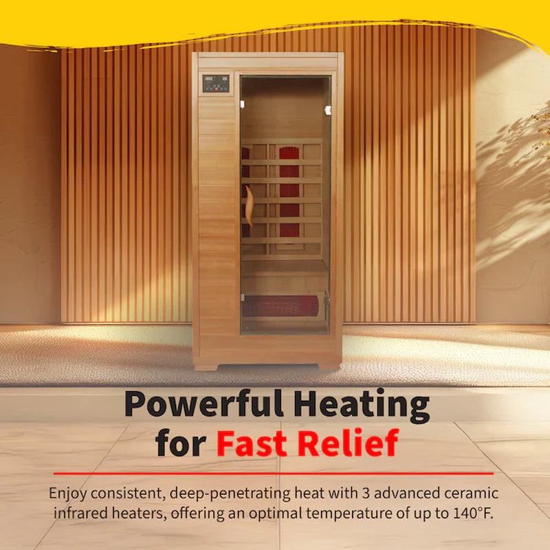 HEAT WAVE 75-In H X 35.25-In W X 35.75-In D Hemlock Wood Infrared Sauna