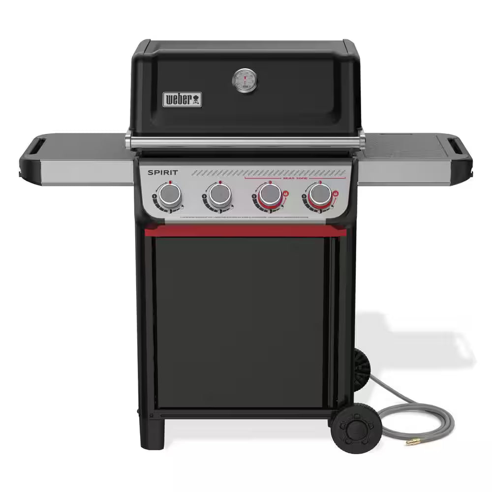 Spirit SB-E-425 4-Burner Natural Gas Grill in Black with Sear Zone and Weber Works Compatibility