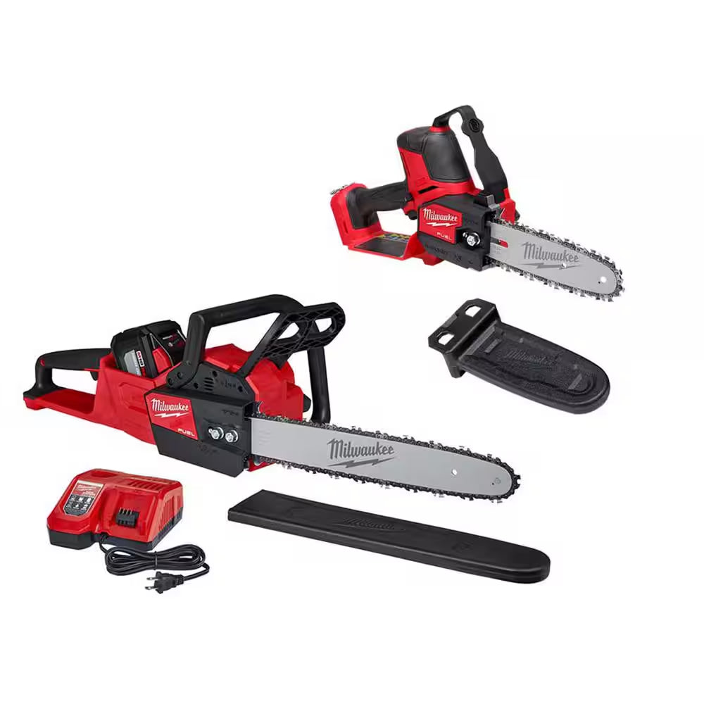 M18 FUEL 16 In. 18V Lithium-Ion Battery Brushless Cordless Chainsaw Kit W/12.0Ah Battery & M18 FUEL HATCHET (2-Tool)