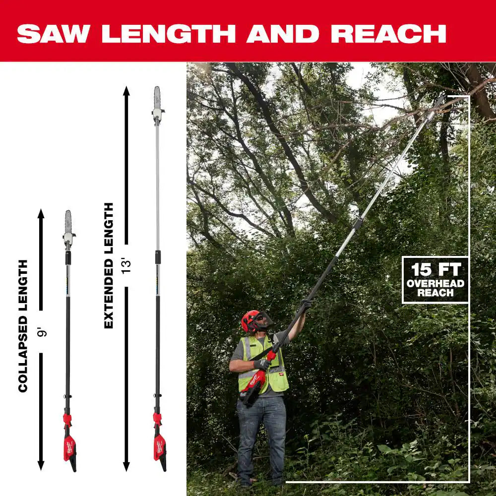 M18 Fuel 18-Volt Lith-Ion Brushless 8 In. Hatchet Pruning Saw M18 FUEL Telescoping Pole Saw, 2 M18 Forge 8.0 Ah Battery