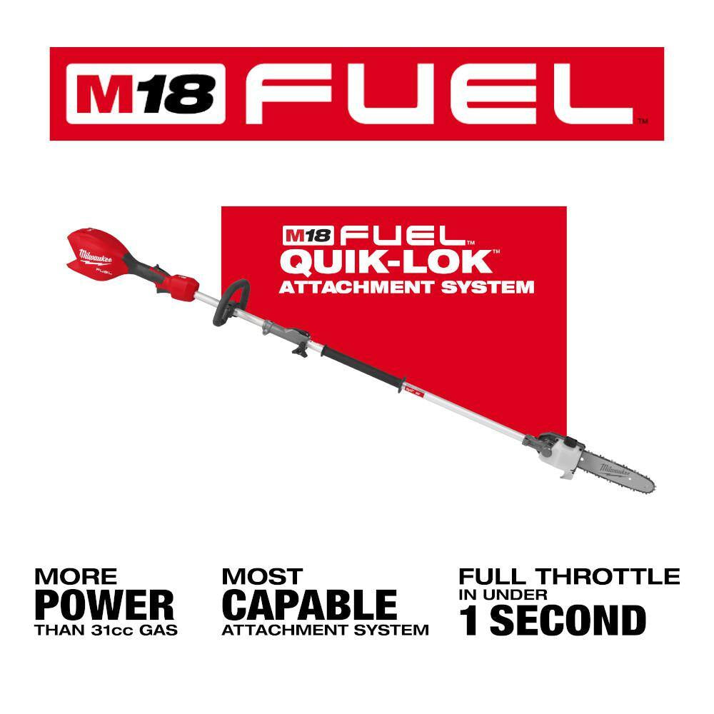 M18 FUEL 18V 10 In. Brushless Cordless Battery Powered QUIK-LOK Pole Saw W/ M18 FUEL 24 In. Hedge Trimmer
