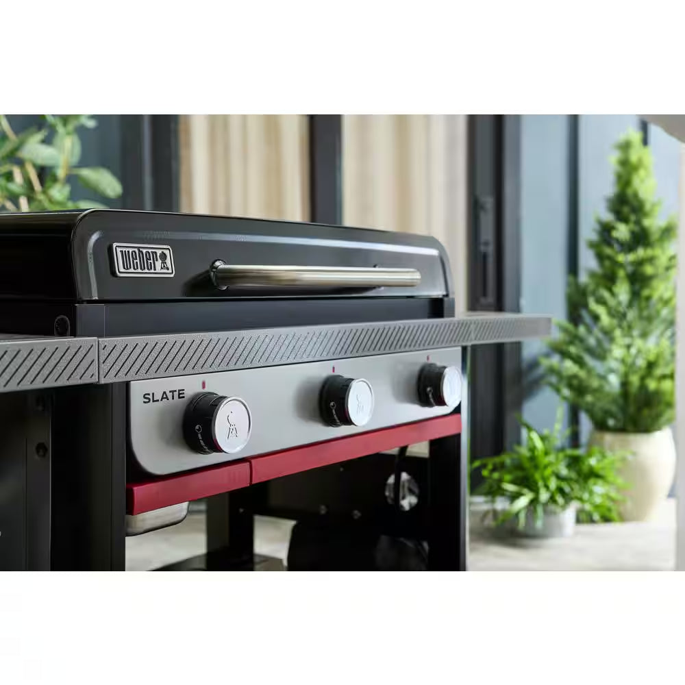 Slate Griddle 3-Burner Propane Gas 28 In. Rust-Resistant Flat Top Grill in Black