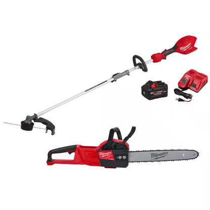M18 FUEL 18V 16 In. Brushless Cordless Battery Powered QUIK-LOK String Trimmer 8.0 Ah FORGE Kit W/ 16 In. Chainsaw