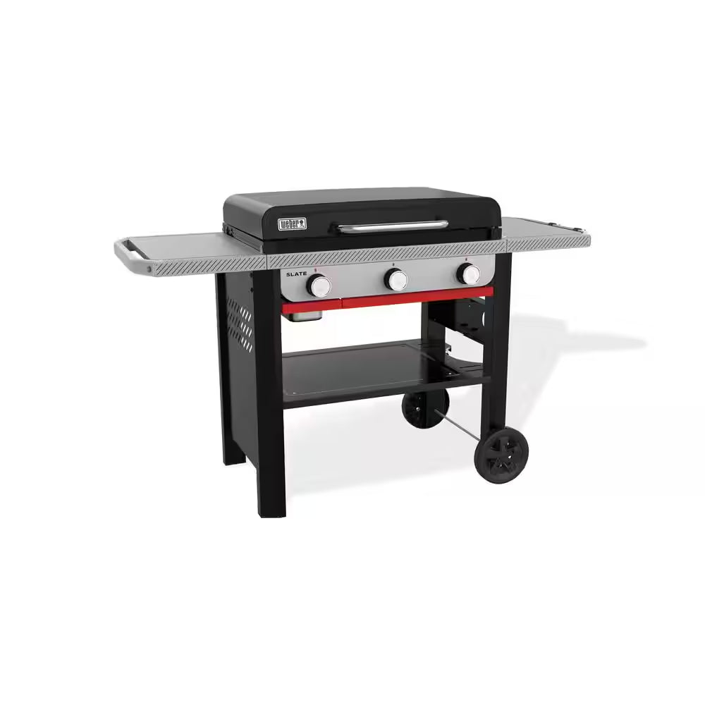 Slate Griddle 3-Burner Propane Gas 28 In. Rust-Resistant Flat Top Grill in Black