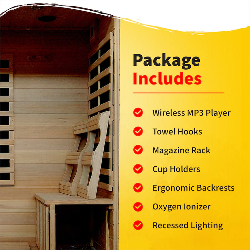HEAT WAVE 75-In H X 46-In W X 72-In D Hemlock Wood Infrared Sauna