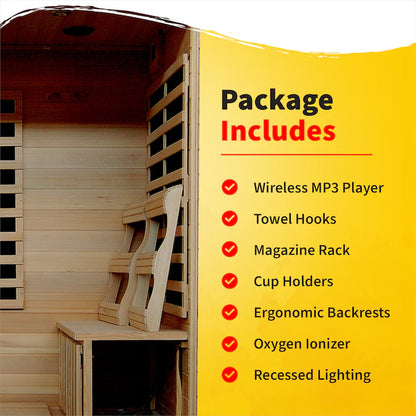 HEAT WAVE 75-In H X 46-In W X 72-In D Hemlock Wood Infrared Sauna