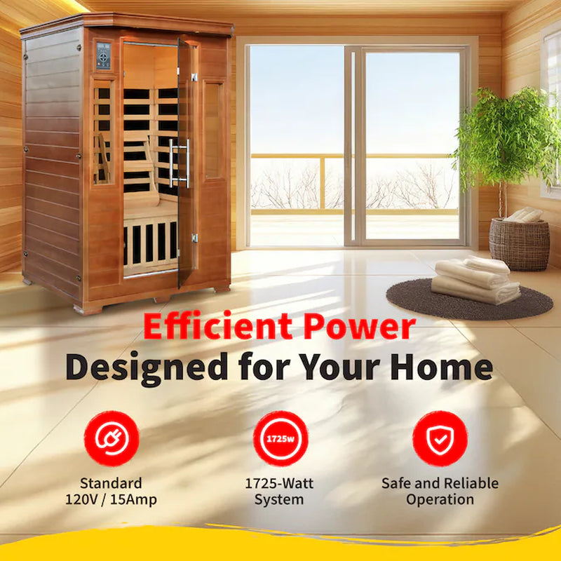 HEAT WAVE 75-In H X 39.25-In W X 47.25-In D Hemlock Wood Infrared Sauna