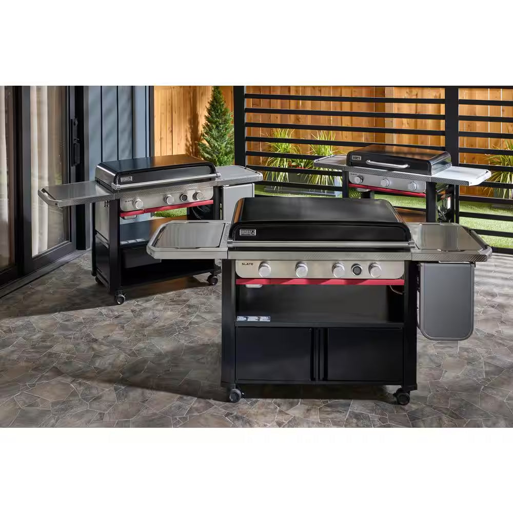 Slate Griddle 3-Burner Propane Gas 28 In. Rust-Resistant Flat Top Grill in Black