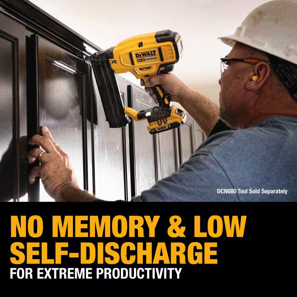 20V MAX XR Lithium-Ion Cordless 18-Gauge Brad Nailer with 20V MAX Compact Lithium-Ion 2.0Ah Battery Pack