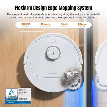 Qrevo Maxv 16.61 In. Robotic Vacuum and Mop with Smart Navigation, Self-Emptying, Self-Drying, Multisurface in White