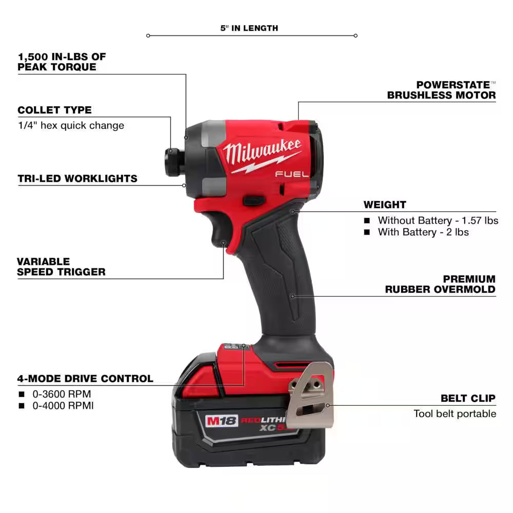 M18 FUEL 18-V Lithium-Ion Brushless Cordless Hammer Drill and Impact Driver Combo Kit (2-Tool) with Multi-Tool