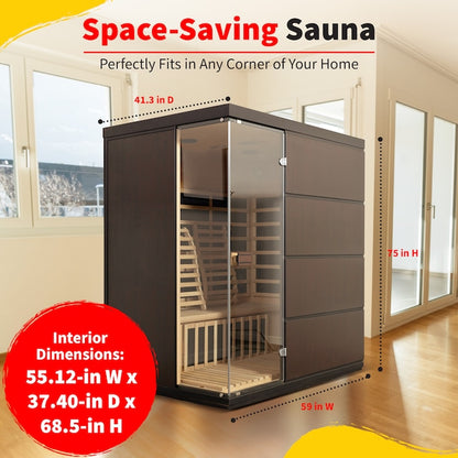 HEAT WAVE 75-In H X 59-In W X 41.3-In D Hemlock Wood Infrared Sauna
