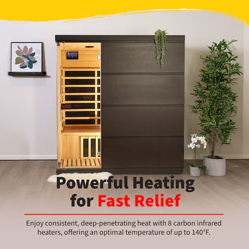 HEAT WAVE 75-In H X 59-In W X 41.3-In D Hemlock Wood Infrared Sauna