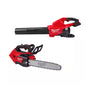 M18 FUEL Dual Battery 145 MPH 600 CFM 18V Lithium-Ion Brushless Cordless Handheld Blower with M18 FUEL 16 In. Chainsaw