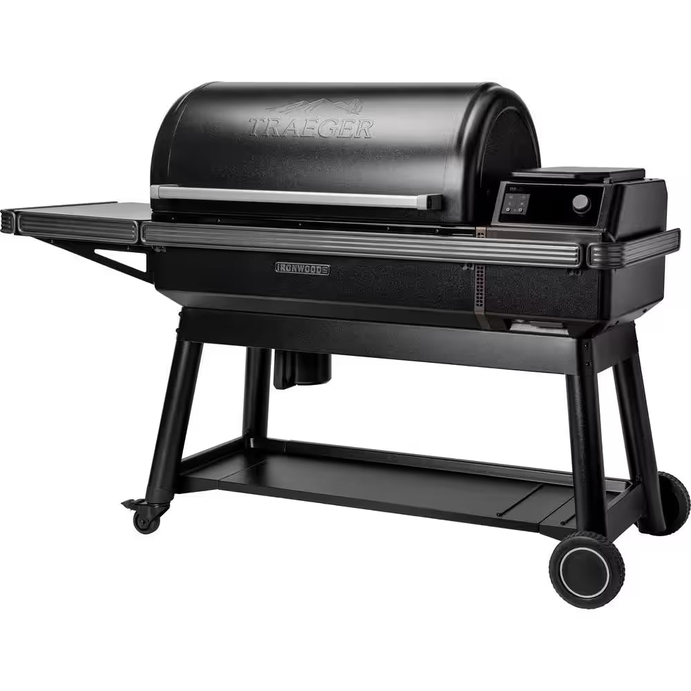 Ironwood XL Wi-Fi Pellet Grill and Smoker in Black with Cover