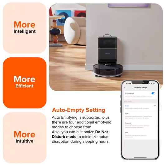 Q5 Pro plus Robotic Vacuum and Mop with Smart Navigation, Self-Emptying, Multi-Surface in Black