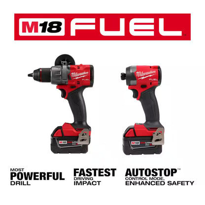 M18 FUEL 18-V Lithium-Ion Brushless Cordless Hammer Drill/Impact Driver Combo Kit (2-Tool) with 1/2 In. Impact Wrench