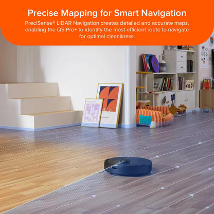Q5 Pro plus Robotic Vacuum and Mop with Smart Navigation, Self-Emptying, Multi-Surface in Black