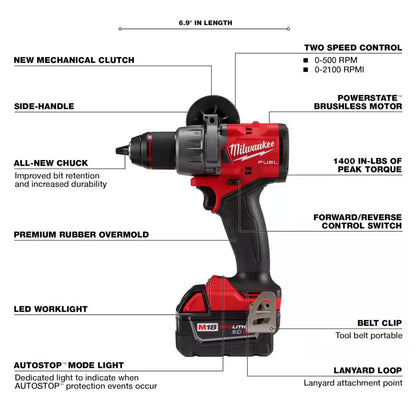 M18 FUEL 18-V Lithium-Ion Brushless Cordless Hammer Drill and Impact Driver Combo Kit (2-Tool) with Compact Bandsaw