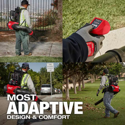 M18 FUEL 155 MPH 650 CFM 18V Brushless Cordless Dual Battery Backpack Blower W/(4) 12.0 Ah Battery, 6 Port Rapid Charger