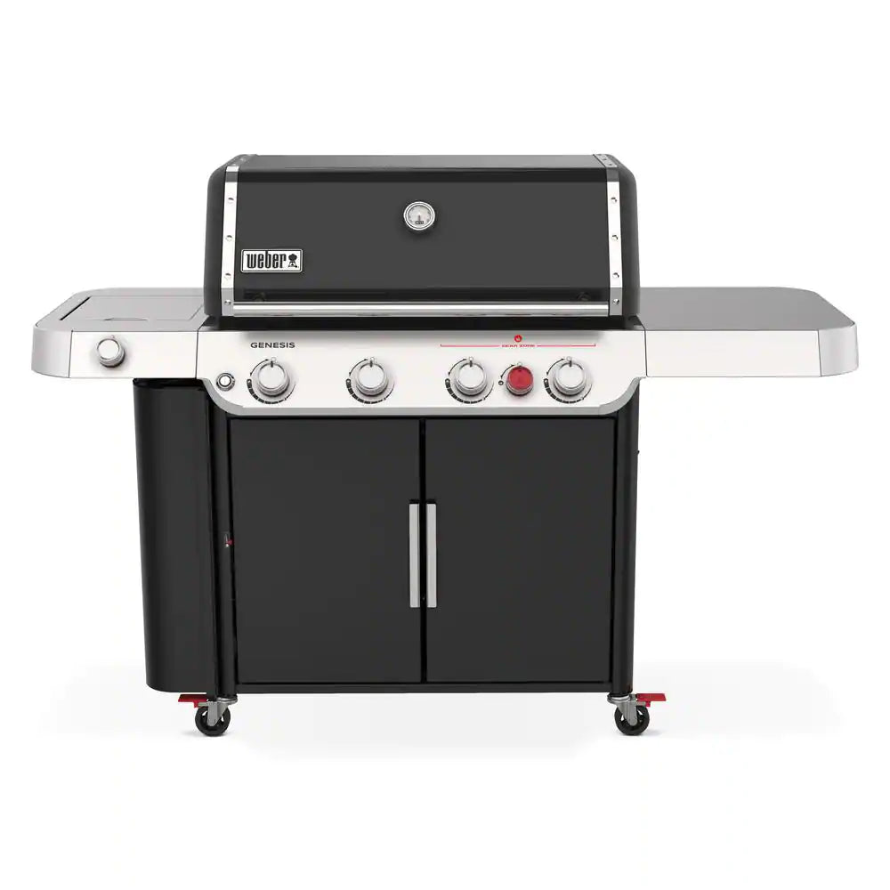 Genesis E-435 4-Burner Liquid Propane Gas Grill in Black with Side Burner
